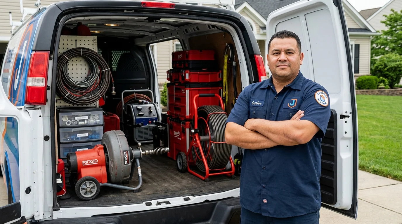 Professional drain cleaning equipment and Johns Plumbing LLC plumber in Hohenwald