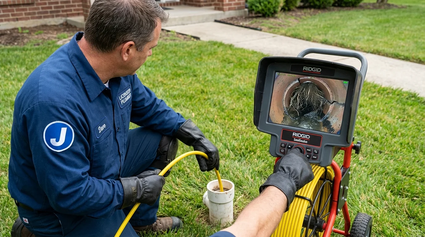 Sewer camera inspection being performed by Johns Plumbing LLC in Hohenwald