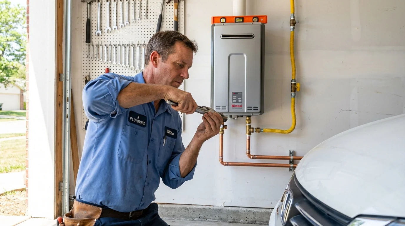 Tankless water heater installation by a Johns Plumbing LLC plumber in Hohenwald